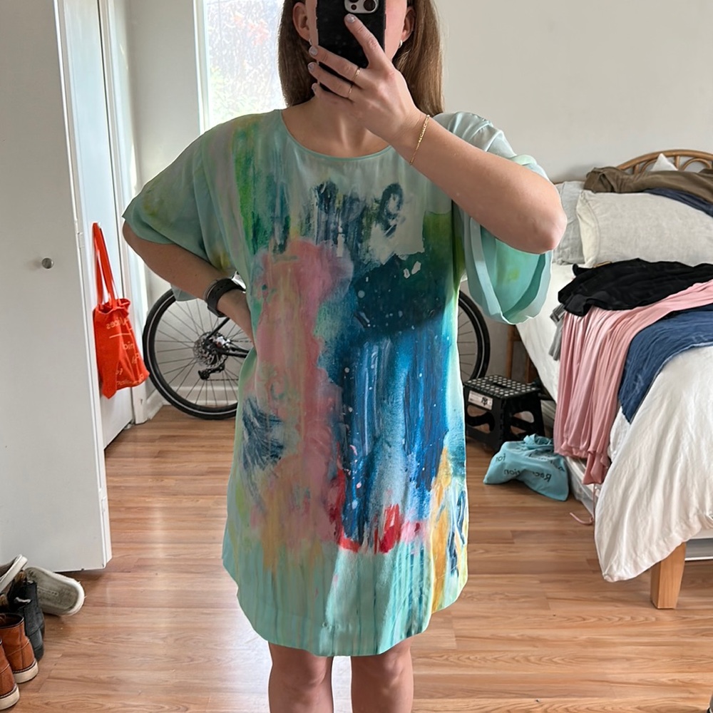 Anthropologie/Maeve Colorful Silk Dress